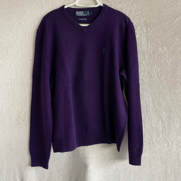 Polo by Ralph Lauren Lambswool V-Neck Sweater. - Picture 1 of 7